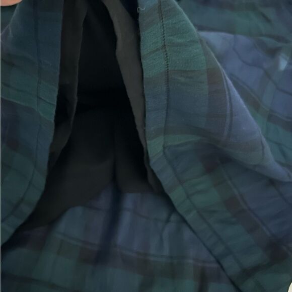 LOFT Blue Green Plaid Long Sleeve Button Front Mini Dress Size XS - Picture 4 of 7